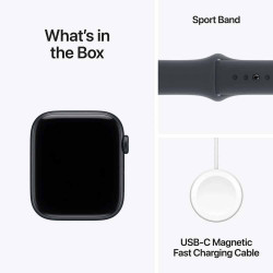 Apple Watch SE 3 GPS 44mm Midnight Aluminium Case with Midnight Sport Band - S/M MEHN4AF/A